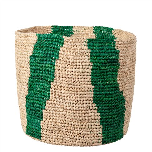 Green Organic Stripe Basket