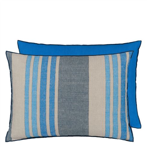 Brera Striato Cobalt Linen Cushion