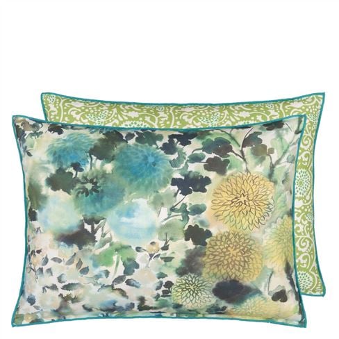 Outdoor Japonaiserie Azure Decorative Pillow 
