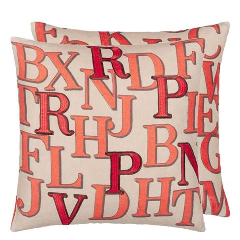 Alphabet Parchment Decorative Pillow
