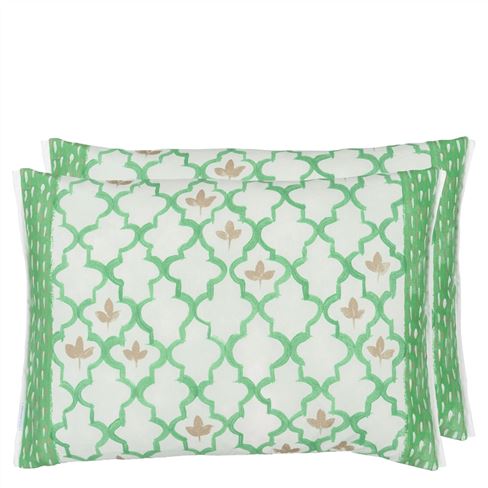 Pergola Trellis Emerald Cotton Cushion