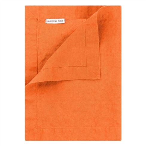 Lario Papaya Linen Placemats & Napkins