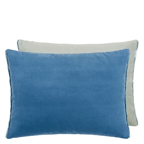 Cassia Denim & Zinc Velvet Decorative Pillow