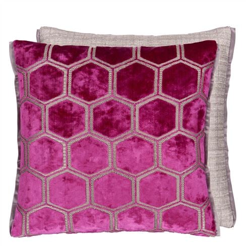 Manipur Fuchsia Velvet Cushion