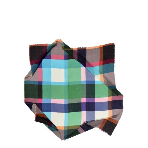 Ocean Square Checked Scarf