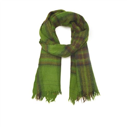 Apple Green Checked Scarf