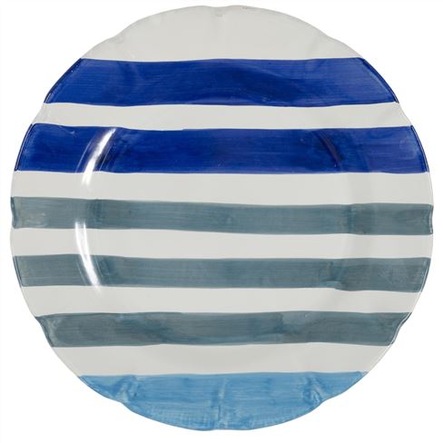 Varying Blue Stripes Large Platter