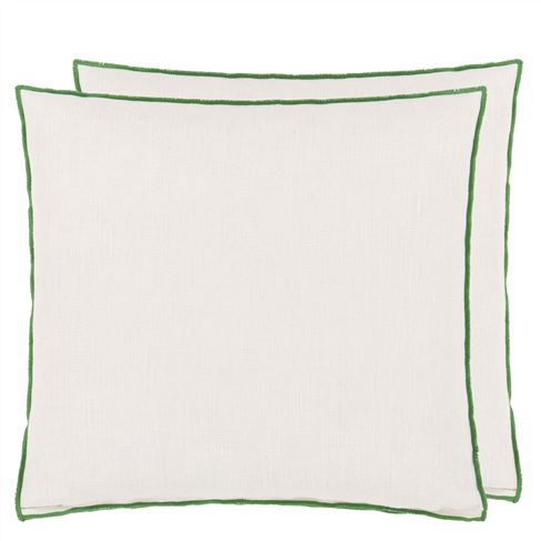 Brera Lino Alabaster & Emerald Decorative Pillow