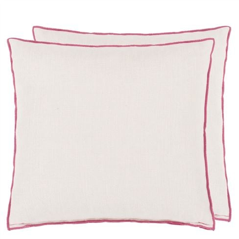 Brera Lino Alabaster & Fuchsia Decorative Pillow