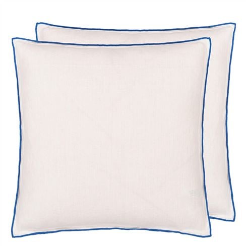 Brera Lino Alabaster & Cobalt Decorative Pillow