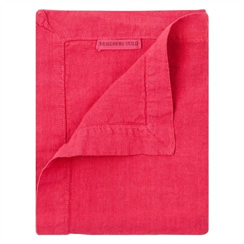 Lario Geranium Linen Runner, Placemats & Napkins 