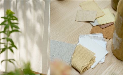 Layered curtains and blinds creating privacy, soft