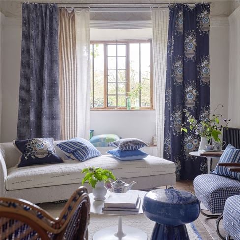 Embroidered fabrics used for curtains, blinds and 