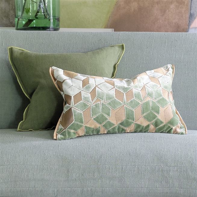 Fitzrovia Antique Jade Velvet Cushion