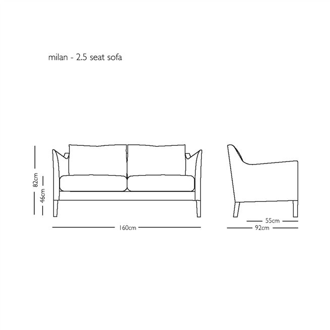 Milan 2.5 Seat Sofa