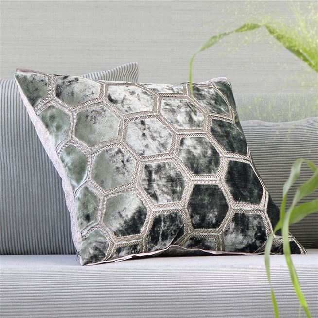 Manipur Jade Velvet Cushion