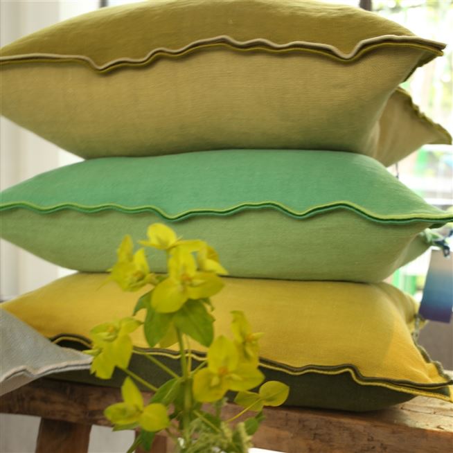 Brera Lino Forest & Alchemilla Linen Decorative Pillow