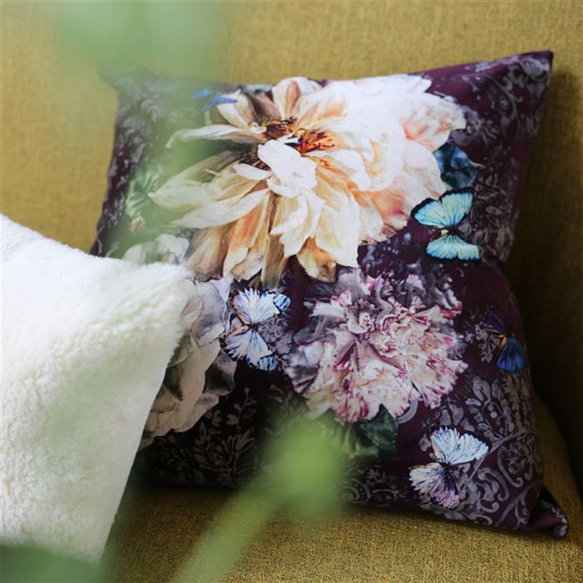 Pahari Rosewood Velvet Decorative Pillow