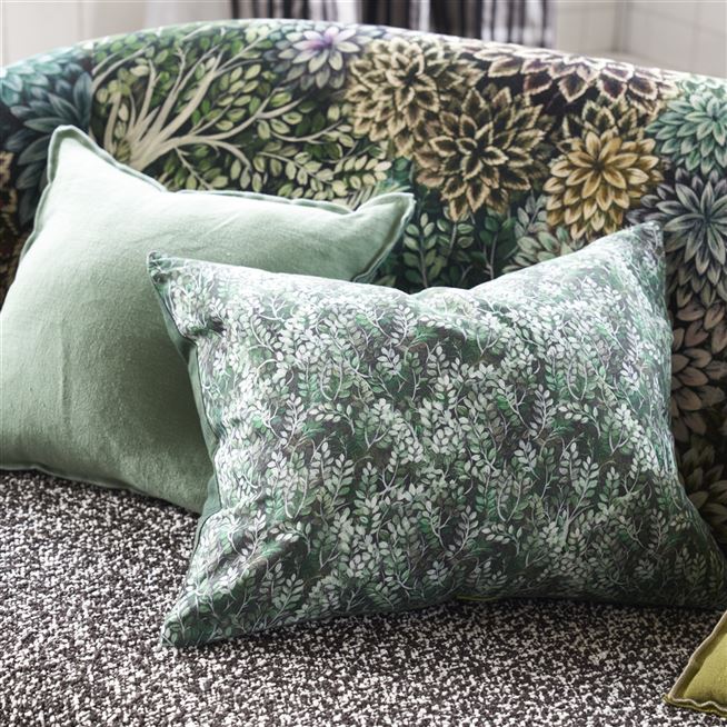 Brera Lino Ivy & Jade Linen Cushion