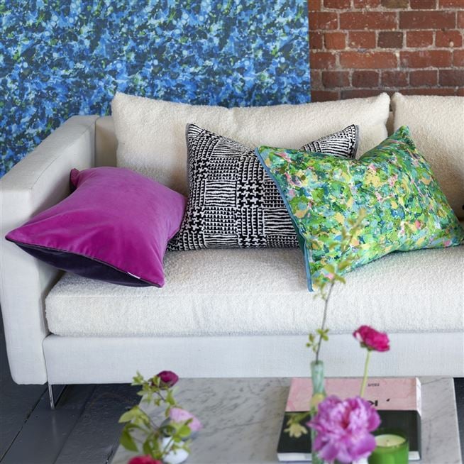 Cassia Aubergine & Magenta Velvet Decorative Pillow 