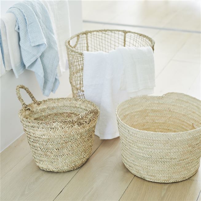 Large Palm Leaf Laundry Basket