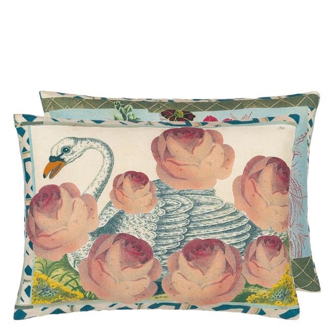 Swan Floral Sepia Cushion 60x45cm - Without pad