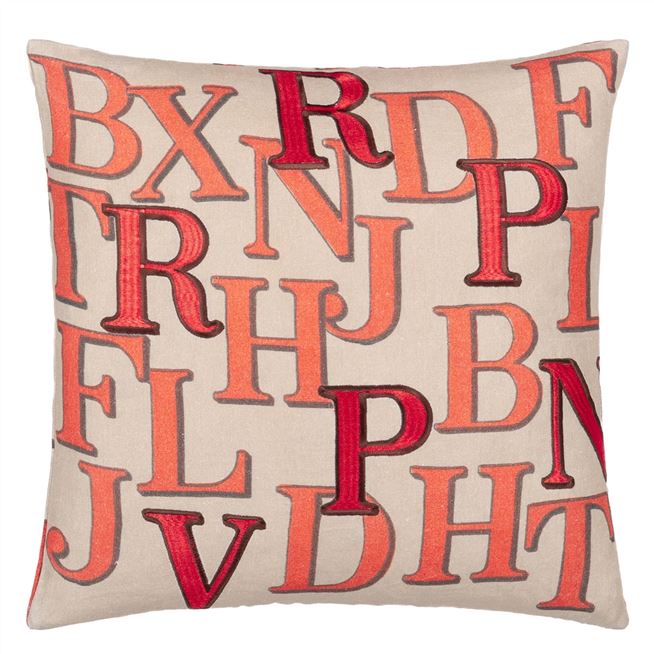Alphabet Parchment Cushion - Reverse
