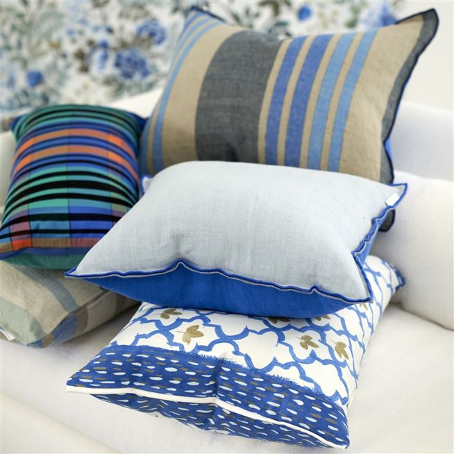 Banarasi Cobalt Silk Cushion