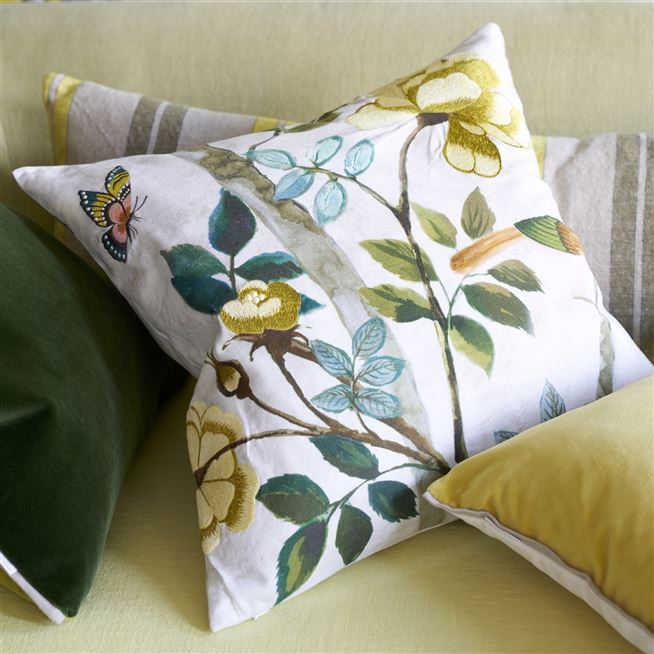 Papillon Chinois Parchment Cotton/Linen Cushion