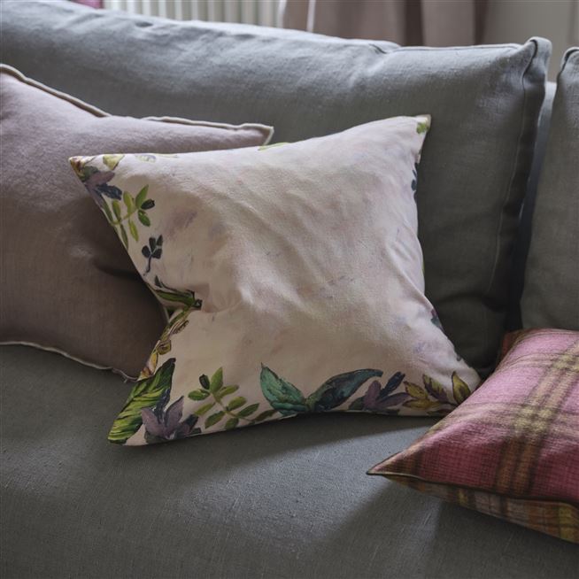 Glynde Coral Cotton/Linen Cushion