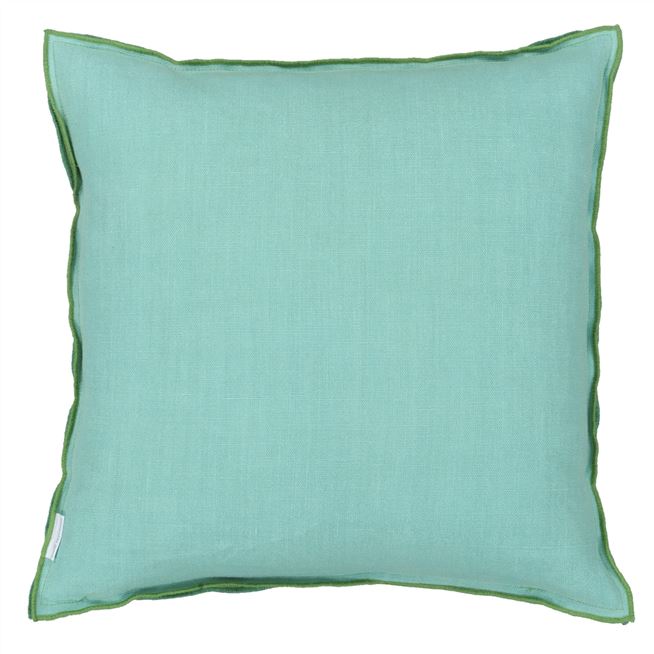 Brera Lino Emerald & Capri Cushion - Reverse