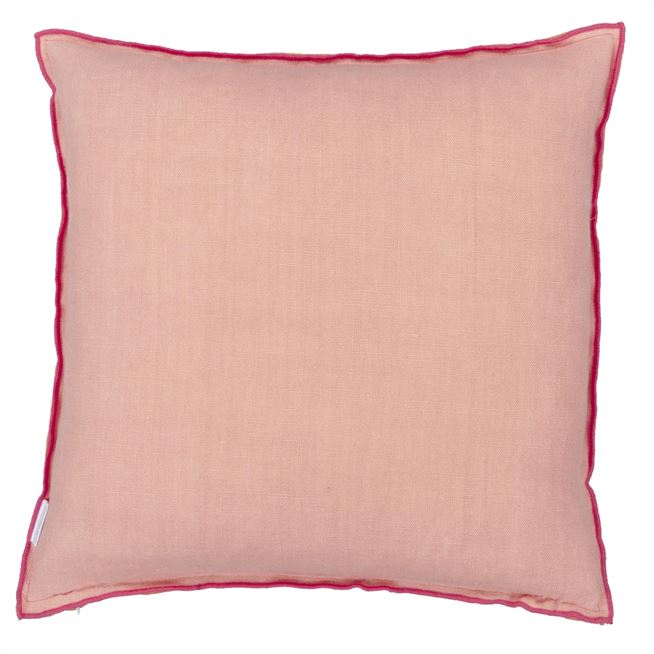 Brera Lino Hibiscus & Peach Cushion - Reverse