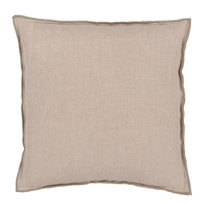 Brera Lino Thyme & Pebble Cushion - Reverse