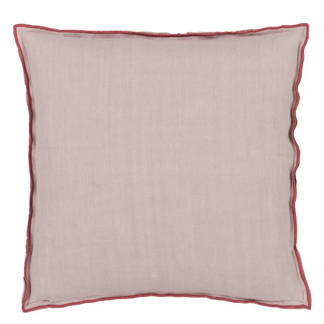 Brera Lino Damask Rose & Travertine Cushion - Reverse