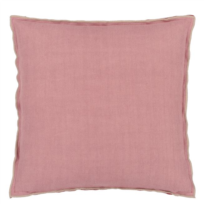 Brera Lino Damask Rose & Travertine Cushion