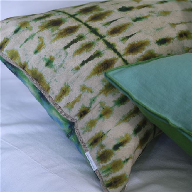 Shibori Emerald Cushion