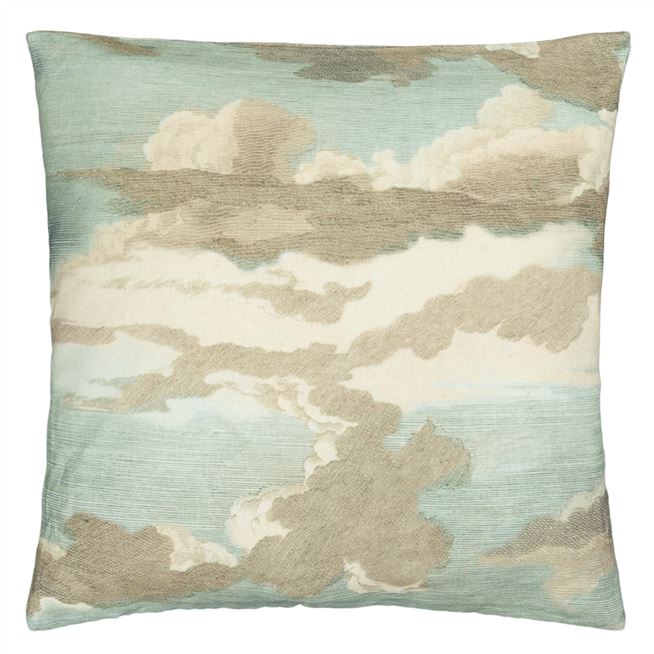 Dragonfly over Clouds Sky Blue Cushion  - Reverse