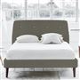 Cosmo Bed - White Buttons - Superking - Walnut Leg - Rothesay Pumice