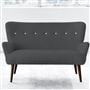 Florence Sofa - White Buttons - Walnut Leg - Rothesay Smoke