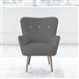 Florence Chair - White Buttonss - Beech Leg - Rothesay Zinc