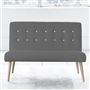 Eva Sofa - White Buttons - Beech Leg - Rothesay Zinc