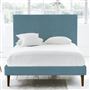 Square Bed - Double - Walnut Leg - Brera Lino Ocean