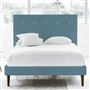 Polka Bed - White Buttons - Superking - Walnut Leg - Brera Lino Ocean