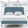 Cosmo Bed - White Buttons - Single - Metal Leg - Brera Lino Ocean