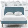 Cosmo Bed - White Buttons - Superking - Beech Leg - Brera Lino Ocean