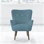 Florence Chair - White Buttons - Walnut Leg - Brera Lino Ocean