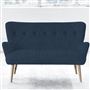 Florence 2 Seater - Self Buttons - Beech Leg - Cassia Prussian