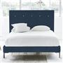 Polka Bed - White Buttons - Superking - Metal Leg - Cassia Prussian