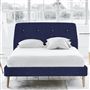 Cosmo Bed - White Buttons - Superking - Beech Leg - Brera Lino Marine