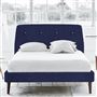 Cosmo Bed - White Buttons - Superking - Walnut Leg - Brera Lino Marine